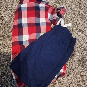 Red and Blue Plaid Shirt with Navy Shorts